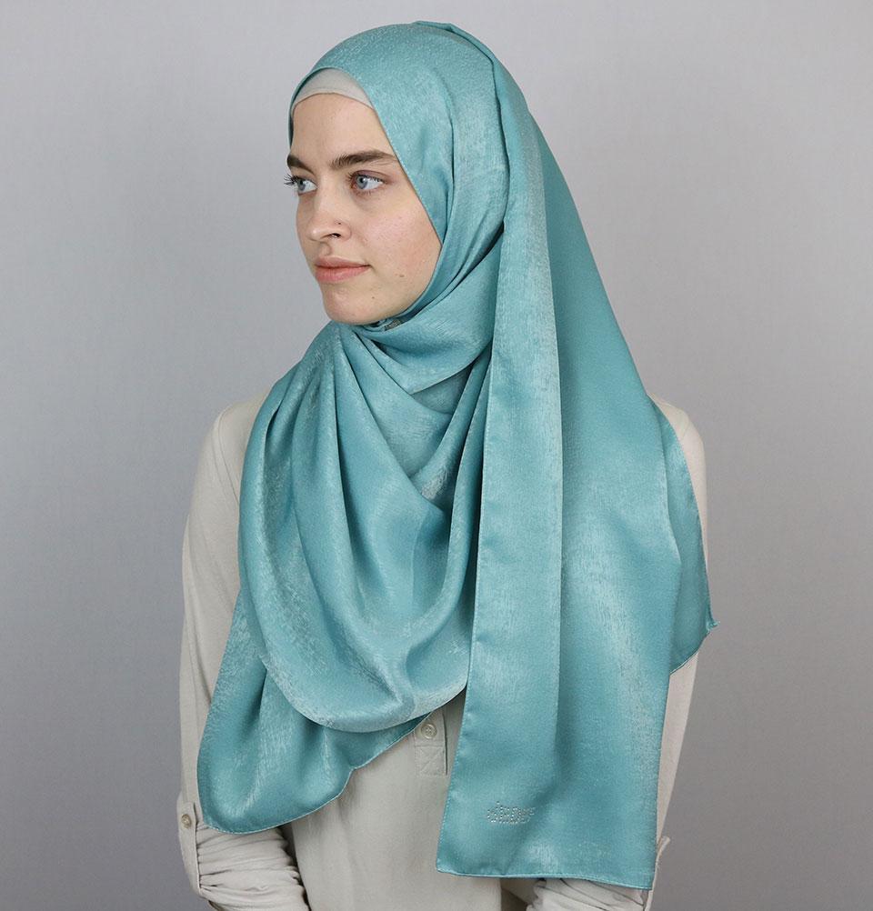 Bamboo Satin Hijab Shawl Turquoise