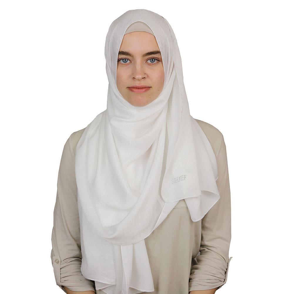 Bamboo Satin Hijab Shawl White