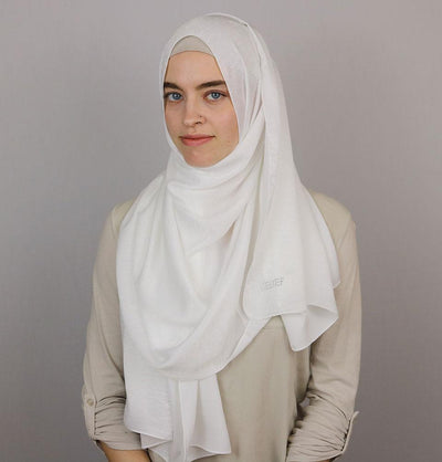 Bamboo Satin Hijab Shawl White