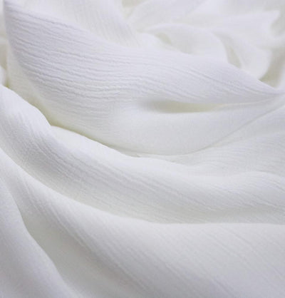 Textured Micro Chiffon Hijab Shawl White