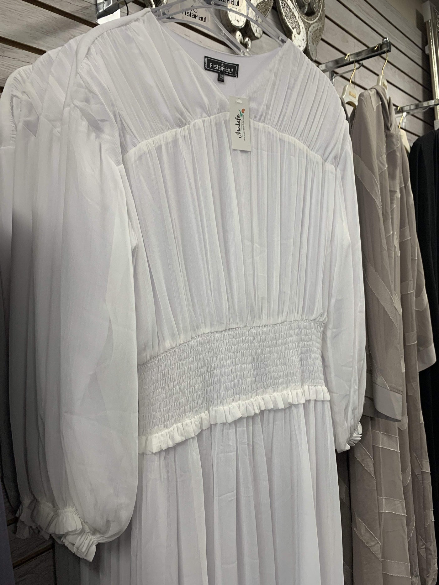 Sukran Dress Solid Dress White 346