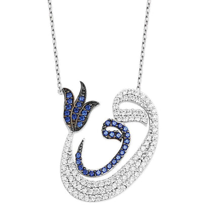 Tesbihane Necklace Women's Islamic Necklace Double Waw with Tulip - Modefa 