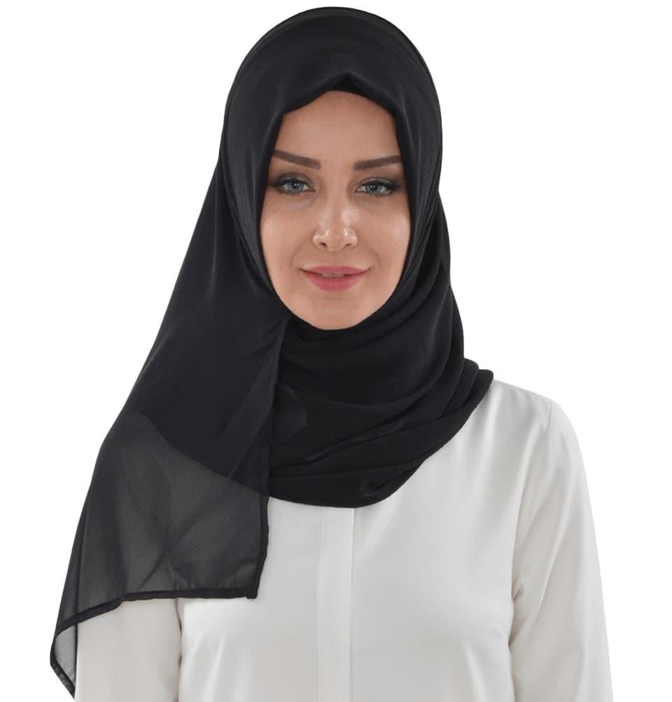 Practical Instant Chiffon Hijab Shawl Black