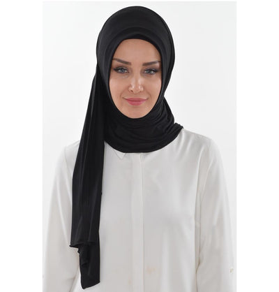 TesetturVeModa Amirah hijab Practical Instant Jersey Hijab Shawl Black - Modefa 