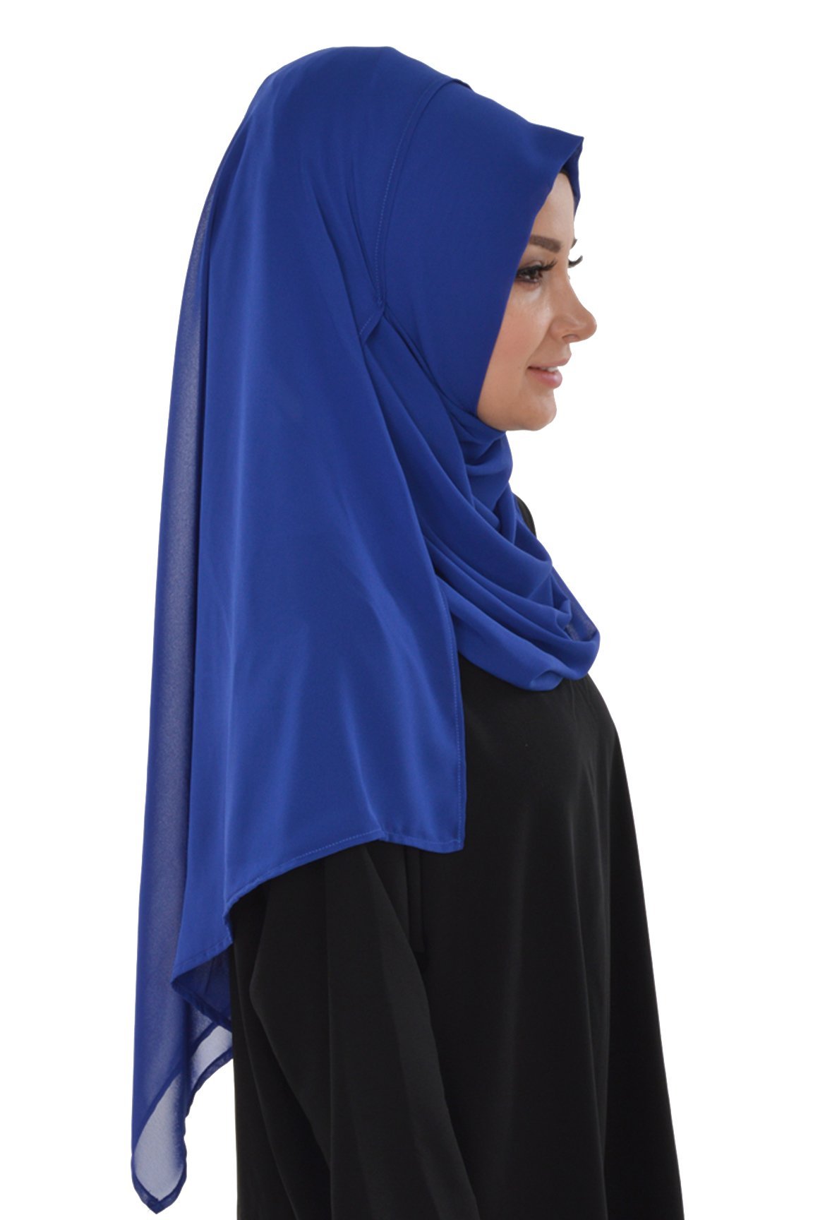TesetturVeModa Amirah hijab Practical Instant Chiffon Hijab Shawl Royal Blue - Modefa 