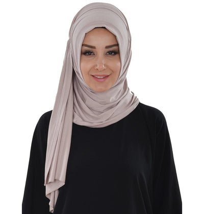 TesetturVeModa Amirah hijab Practical Instant Jersey Hijab Shawl Mink - Modefa 