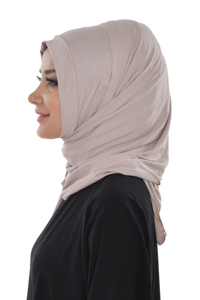 TesetturVeModa Amirah hijab Practical Instant Jersey Hijab Shawl Mink - Modefa 