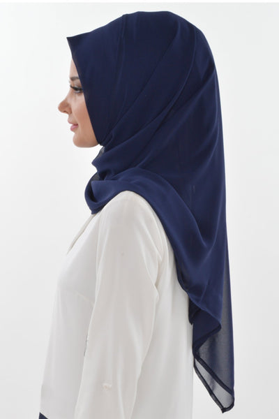 TesetturVeModa Amirah hijab Practical Instant Chiffon Hijab Shawl Navy Blue - Modefa 