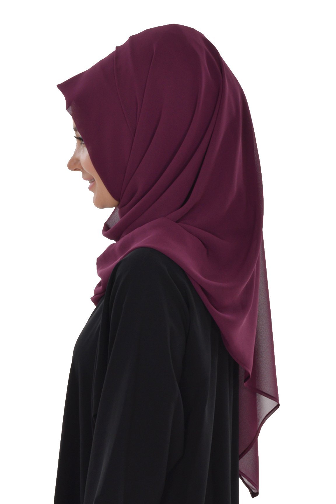 TesetturVeModa Amirah hijab Practical Instant Chiffon Hijab Shawl Plum - Modefa 