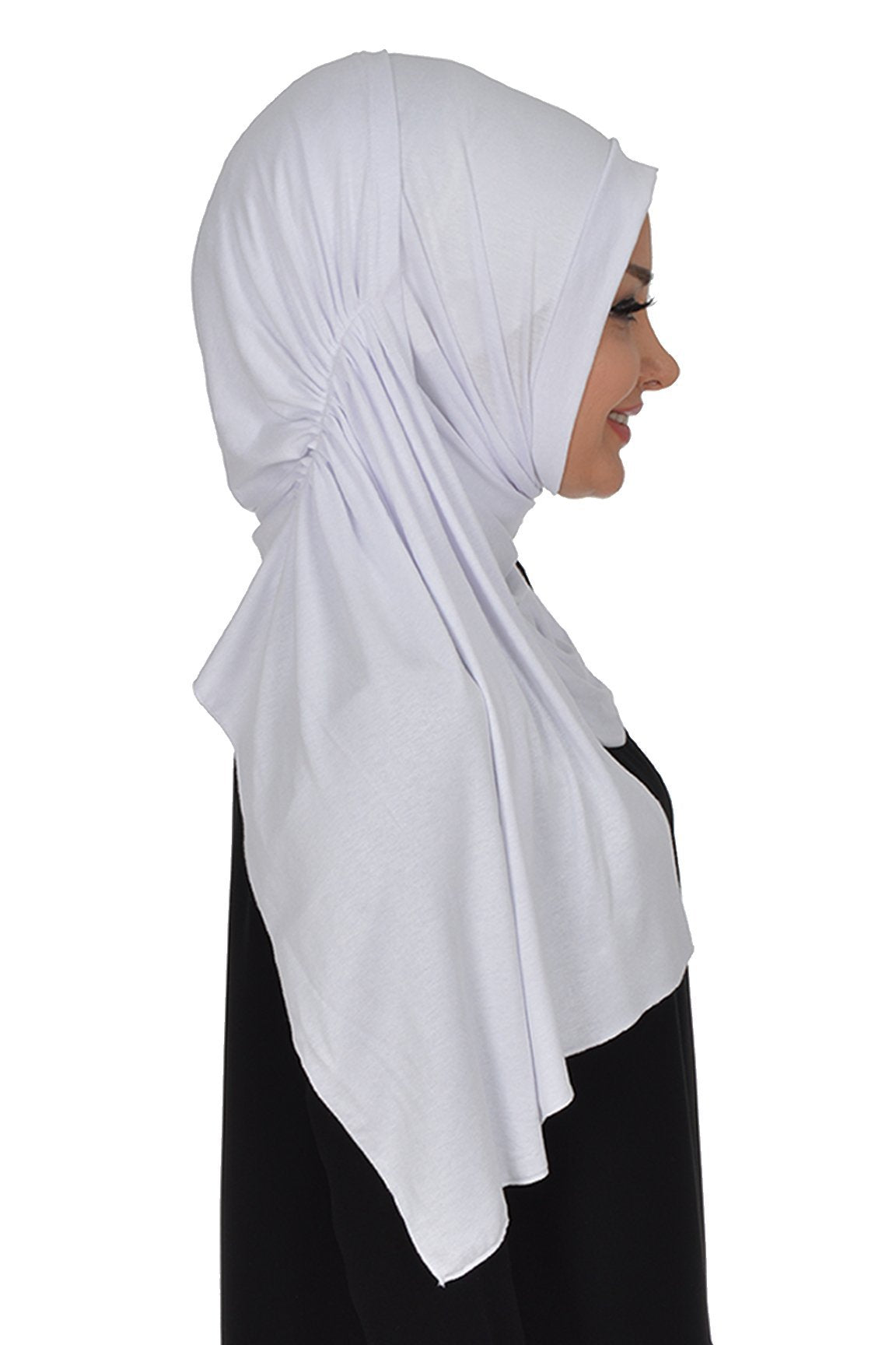 TesetturVeModa Amirah hijab Practical Instant Jersey Hijab Shawl White - Modefa 