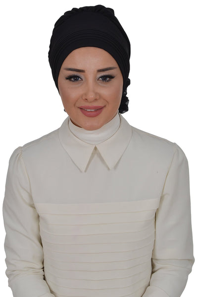 Instant Chiffon Turban Hijab Black