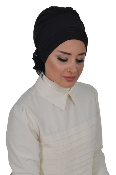 Instant Chiffon Turban Hijab Black