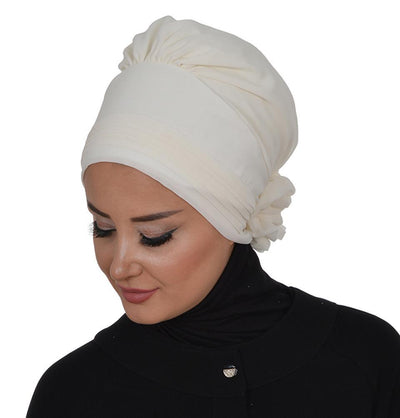 Instant Chiffon Turban Hijab Creme