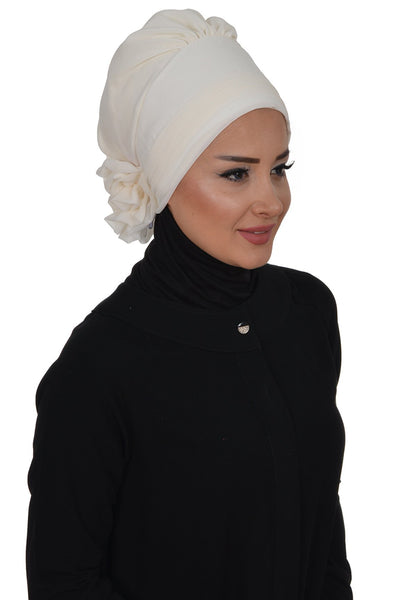 Instant Chiffon Turban Hijab Creme