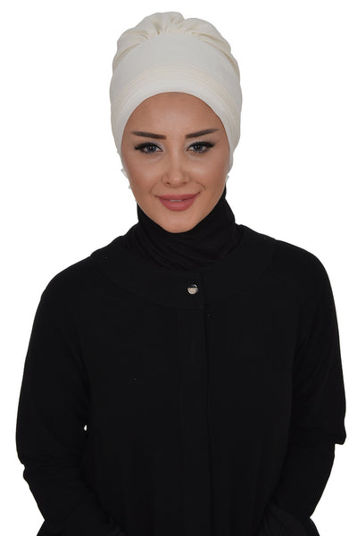 Instant Chiffon Turban Hijab Creme