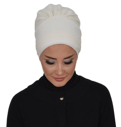 Instant Chiffon Turban Hijab Creme