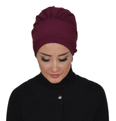 Instant Chiffon Turban Hijab Plum