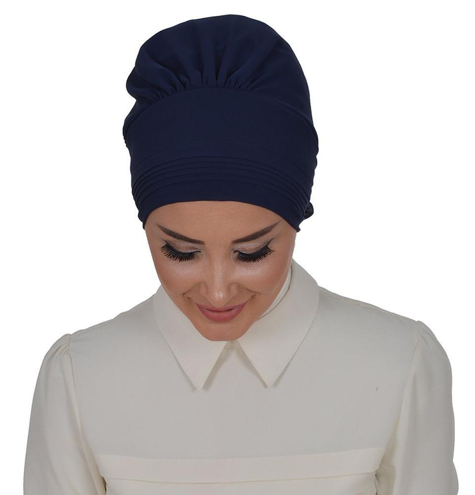 Instant Chiffon Turban Hijab Navy Blue