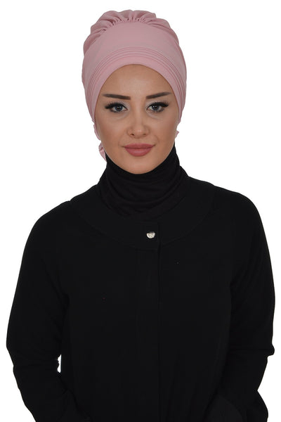 Instant Chiffon Turban Hijab Powder Pink