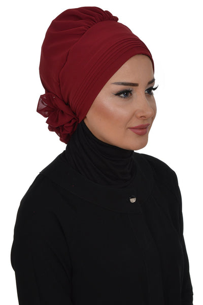Instant Chiffon Turban Hijab Red