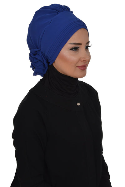 Instant Chiffon Turban Hijab Royal Blue