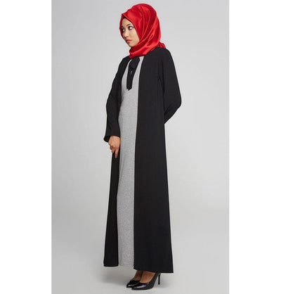 Tugba Dress Tugba Islamic Women's Turkish Ferace Jersey Dress F7105 Black - Modefa 