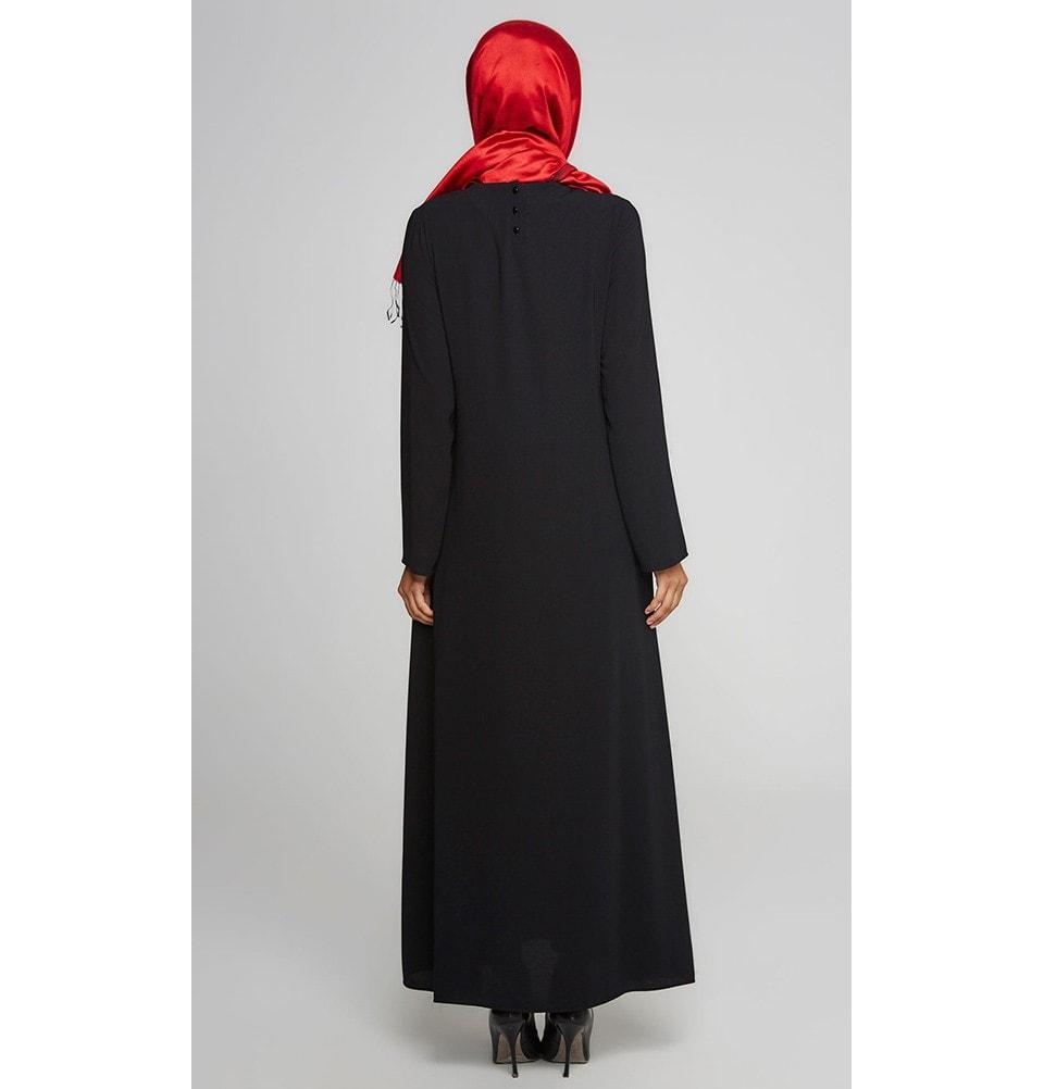 Tugba Dress Tugba Islamic Women's Turkish Ferace Jersey Dress F7105 Black - Modefa 