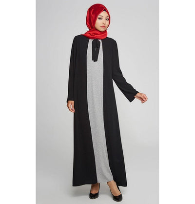 Tugba Dress Tugba Islamic Women's Turkish Ferace Jersey Dress F7105 Black - Modefa 