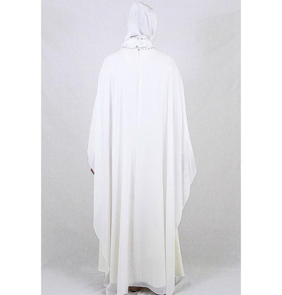 Tugba Dress Tugba Formal Dress with Chiffon Cape H5253 Ivory - Modefa 