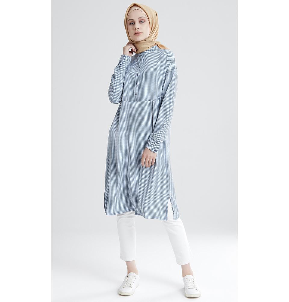 Tugba Modest Tunic M9412 Blue/White