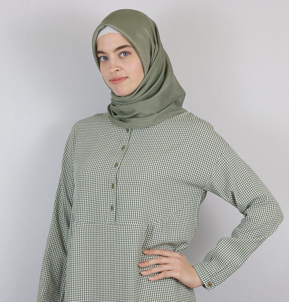 Tugba Modest Tunic M9412 Olive Green/White