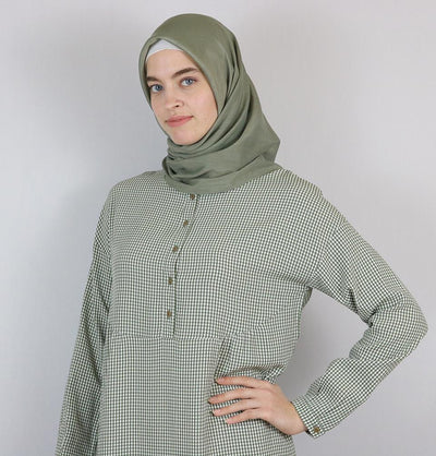 Tugba Modest Tunic M9412 Olive Green/White