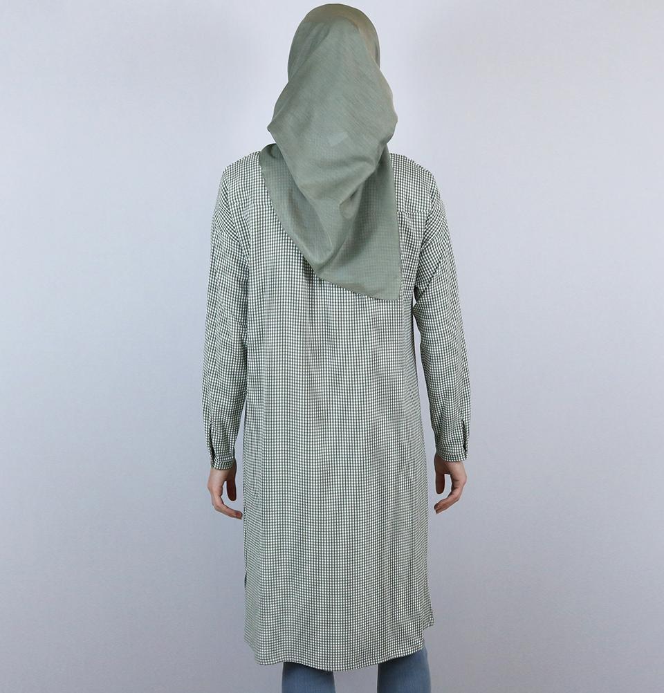 Tugba Modest Tunic M9412 Olive Green/White