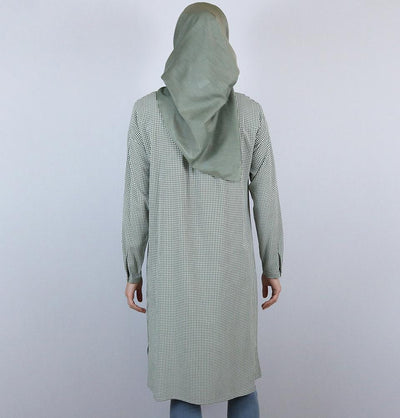 Tugba Modest Tunic M9412 Olive Green/White