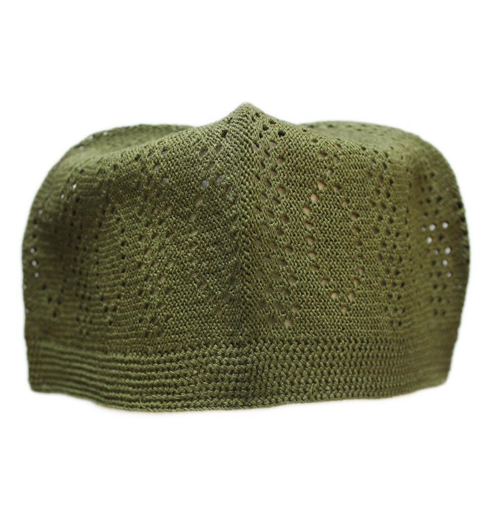 Urve Kufi Islamic Men's Knit Cotton Kufi Cap Dark Green - Modefa 