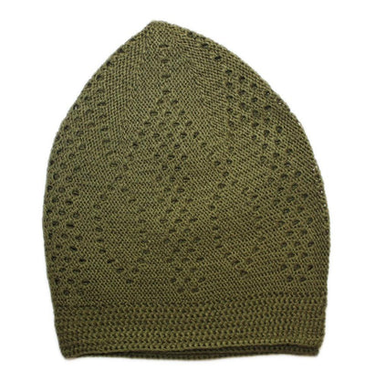 Urve Kufi Islamic Men's Knit Cotton Kufi Cap Dark Green - Modefa 