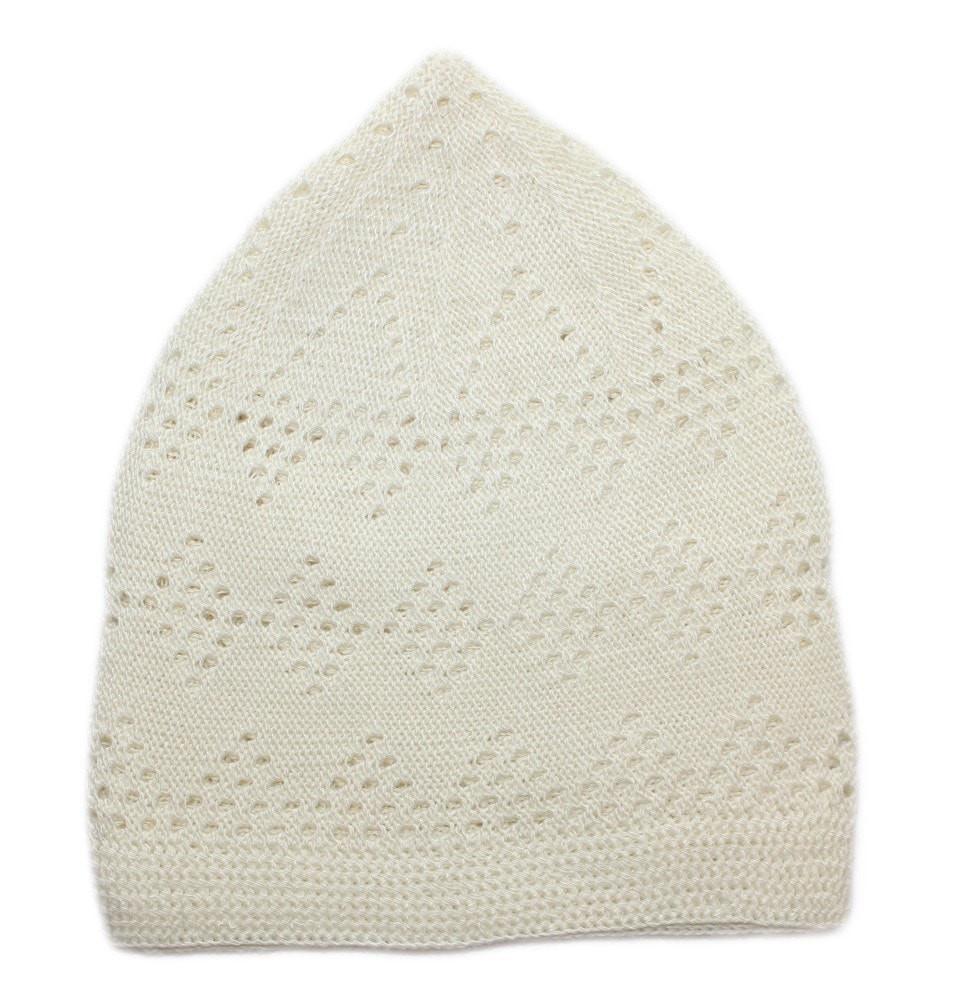 Urve Kufi Ivory Islamic Men's Knit Cotton Kufi Cap Ivory