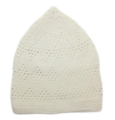 Urve Kufi Ivory Islamic Men's Knit Cotton Kufi Cap Ivory