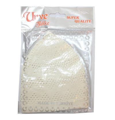 Urve Kufi Ivory Islamic Men's Knit Cotton Kufi Cap Ivory