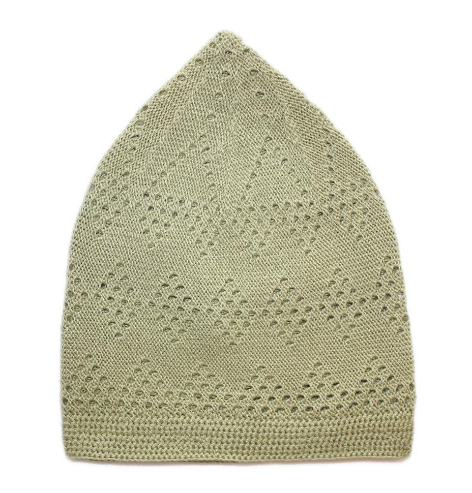 Urve Kufi Light Green Islamic Men's Knit Cotton Kufi Cap Light Green