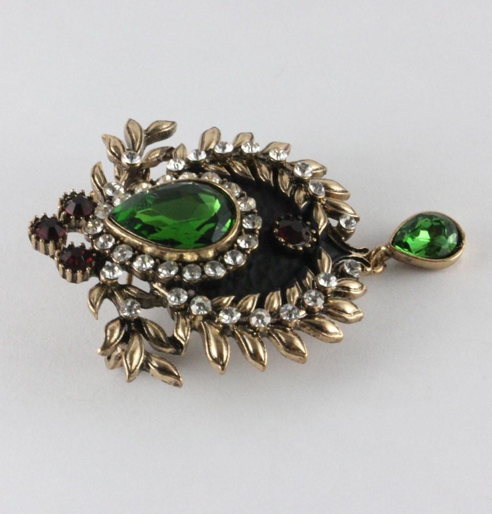 Turkish Jeweled Brooch 22315 Green