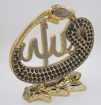 Islamic Table Decor Waw Tulip 99 Names of Allah Gold