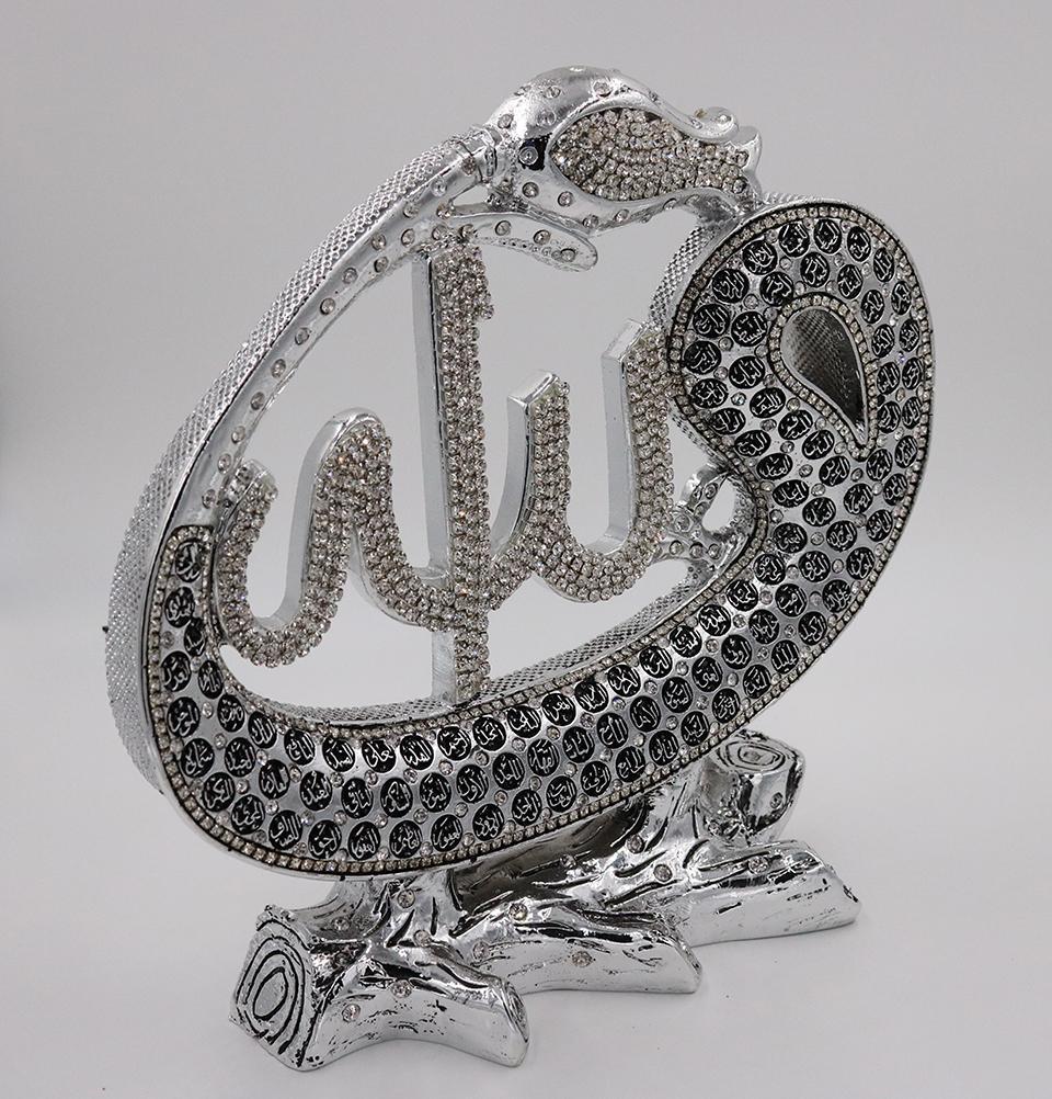 Yagmur Can Hediyelik Islamic Decor Silver Islamic Table Decor Waw Tulip 99 Names of Allah Silver